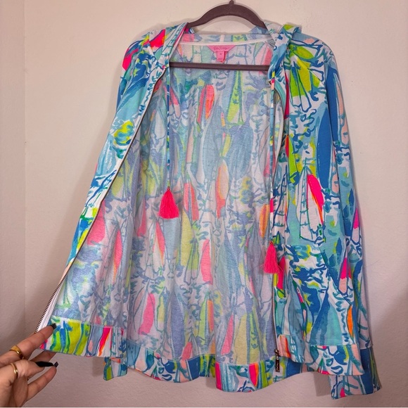 Lilly Pulitzer Mooring Full Zip Hoodie Beach and Bae size Medium - Picture 7 of 13